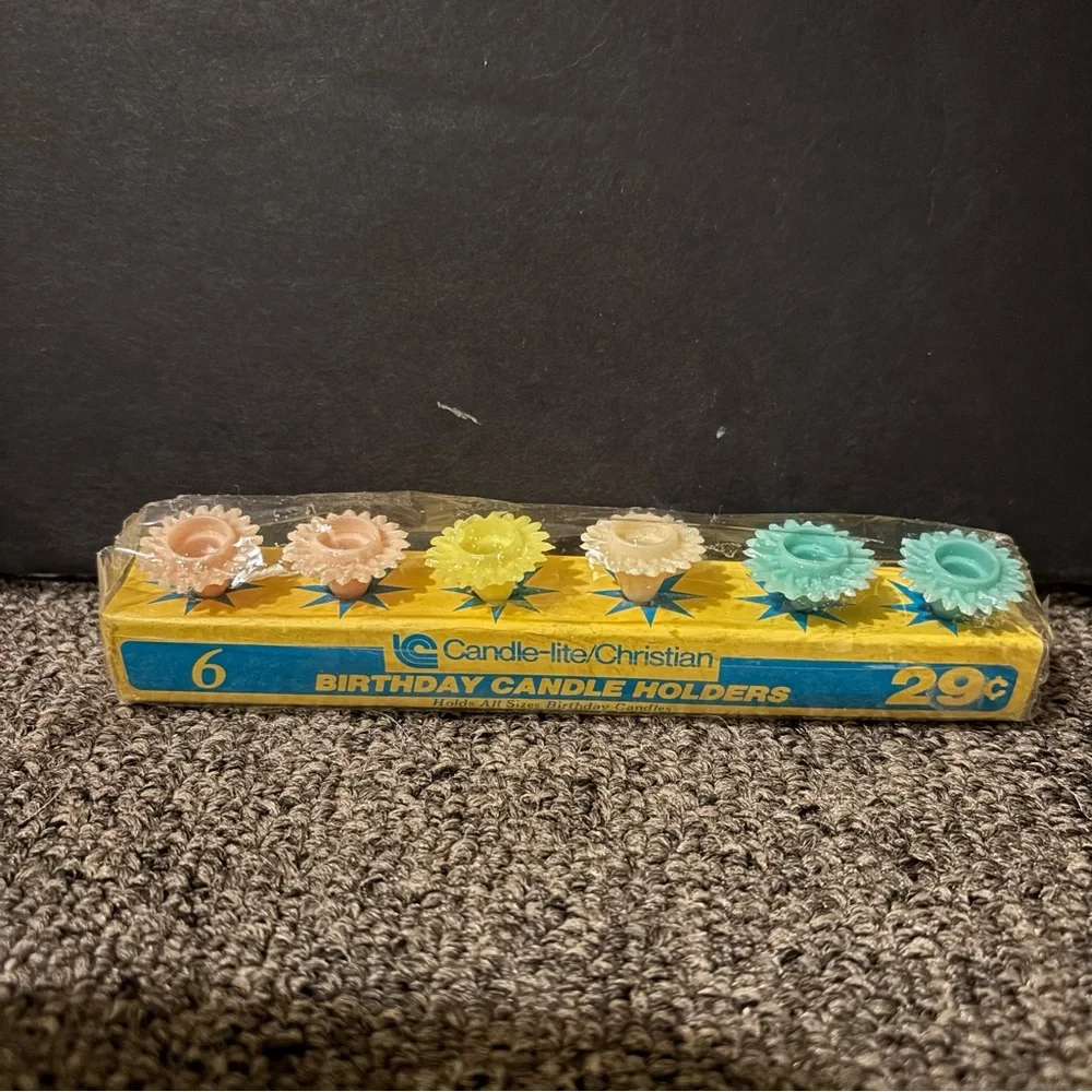 Candle-lite Christian Birthday Candle Holders New and Sealed set of 6